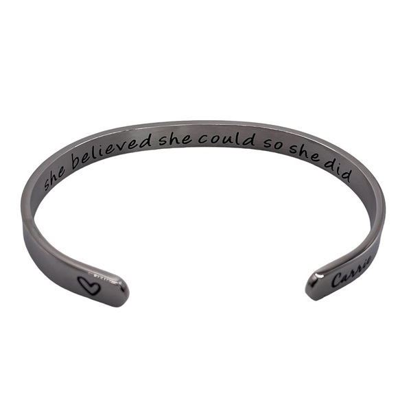Carrie personalized cuff bangle She believed New - Picture 2 of 4